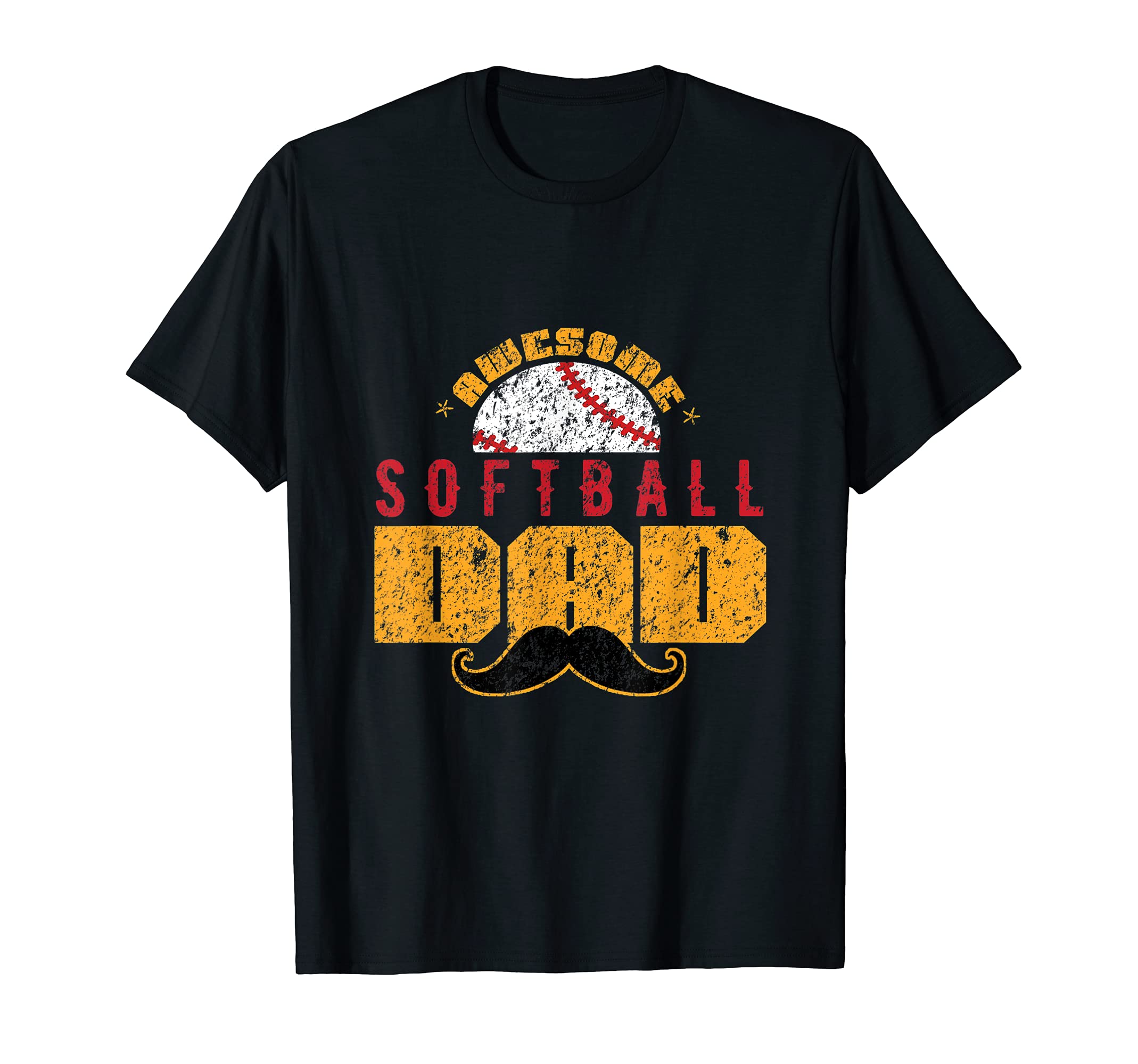 Mens Mens Softball Awesome Softball Dad T-Shirt - Graphic Print Men Women - T-Shirt, Sweatshirt, Hoodie