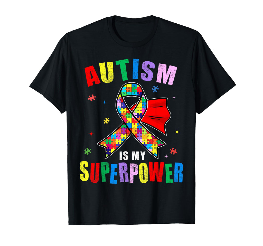Autism Is My Superpower Puzzle Pieces T-Shirt - Custom Art Print Unisex - T-Shirt, Sweatshirt, Hoodie