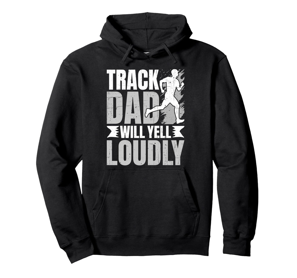 Distressed Running Dad Loudly Dad Hoodie - Aesthetic Graphic for Adults - T-Shirt, Sweatshirt, Hoodie