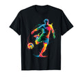 Colorful Funny Soccer Player Fan T-Shirt - Aesthetic Graphic Men Women - T-Shirt, Sweatshirt, Hoodie