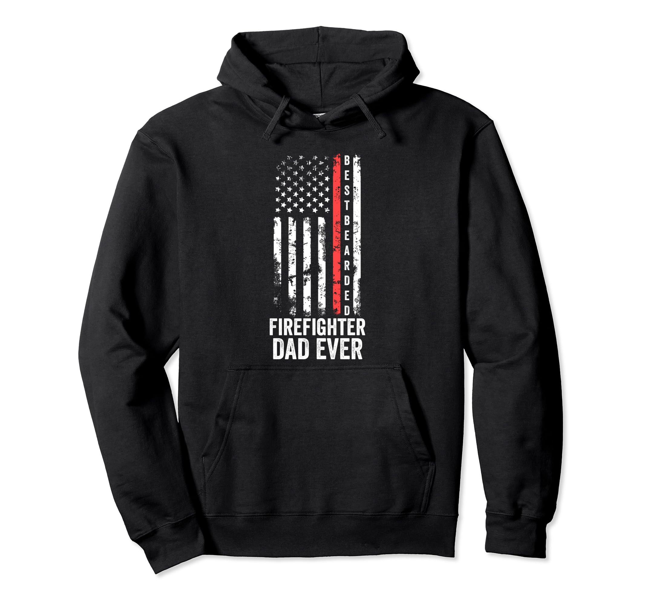 Best Bearded Firefighter Dad Ever Hoodie - Custom Art Print for Adults - T-Shirt, Sweatshirt, Hoodie
