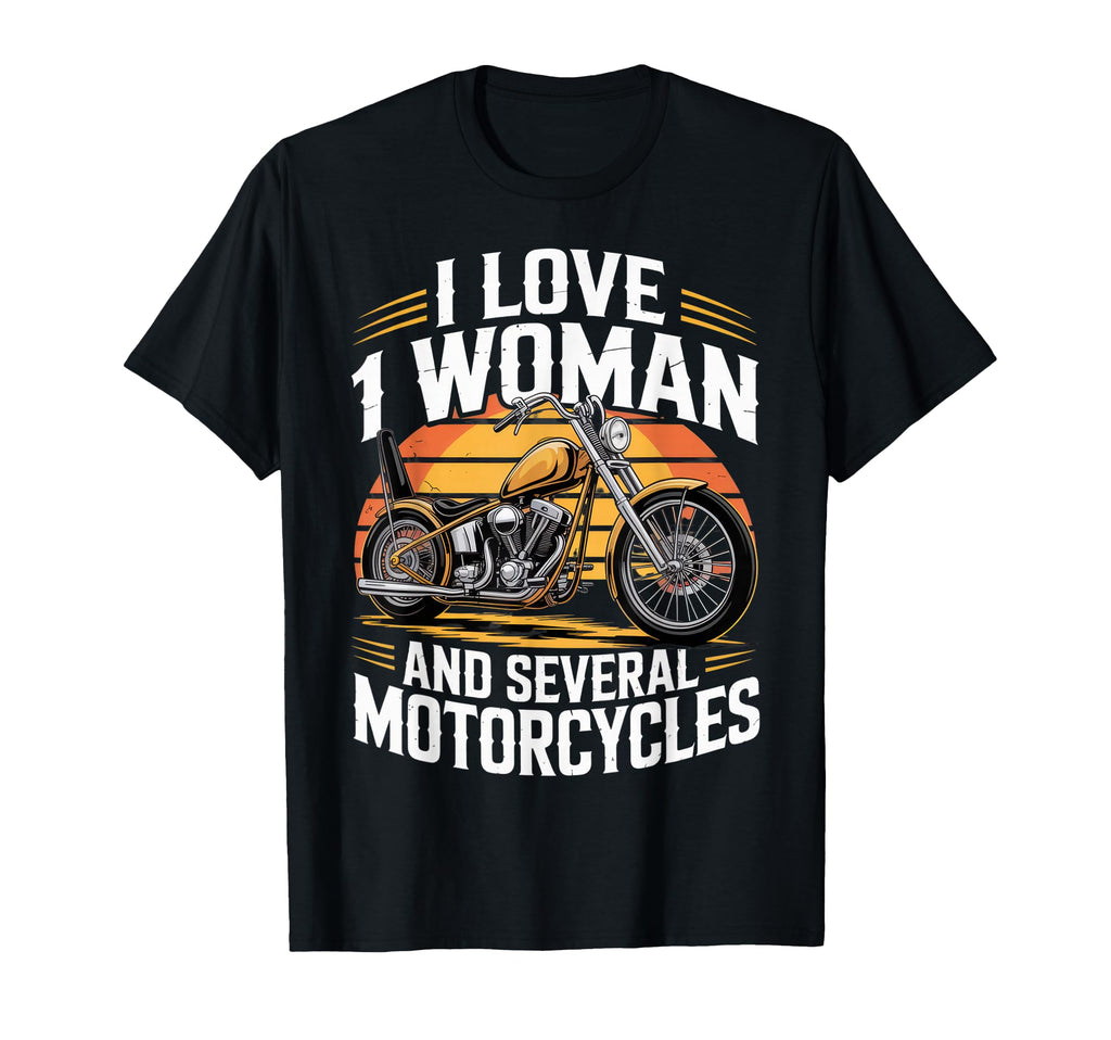 I Love 1 And Several Motorcycles T-Shirt - Minimalist Print Men Women - T-Shirt, Sweatshirt, Hoodie