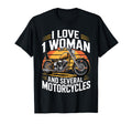 I Love 1 And Several Motorcycles T-Shirt - Minimalist Print Men Women - T-Shirt, Sweatshirt, Hoodie
