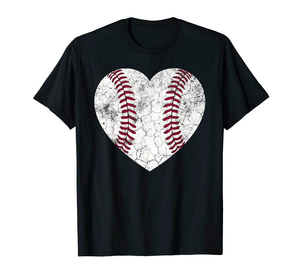 Baseball Heart Fun Mom Dad Softball Gift T-Shirt - Minimalist Print Unisex - T-Shirt, Sweatshirt, Hoodie