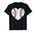 Baseball Heart Fun Mom Dad Softball Gift T-Shirt - Minimalist Print Unisex - T-Shirt, Sweatshirt, Hoodie