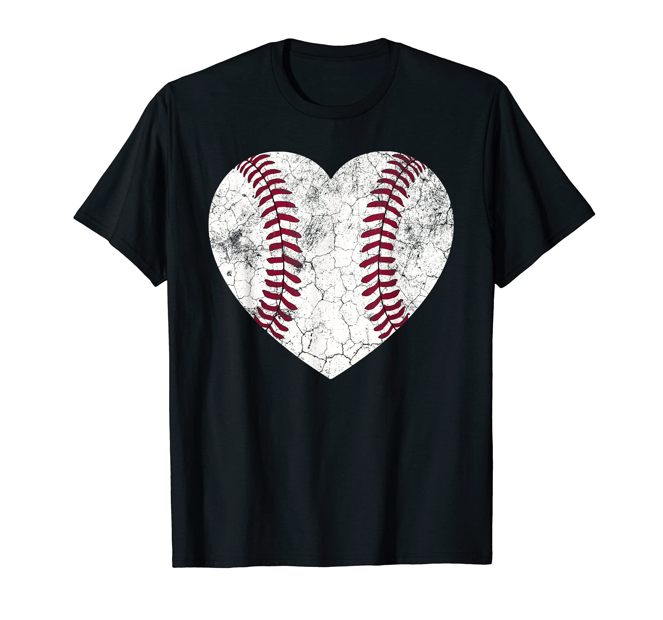 Baseball Heart Fun Mom Dad Softball Gift T-Shirt - Minimalist Print Unisex - T-Shirt, Sweatshirt, Hoodie