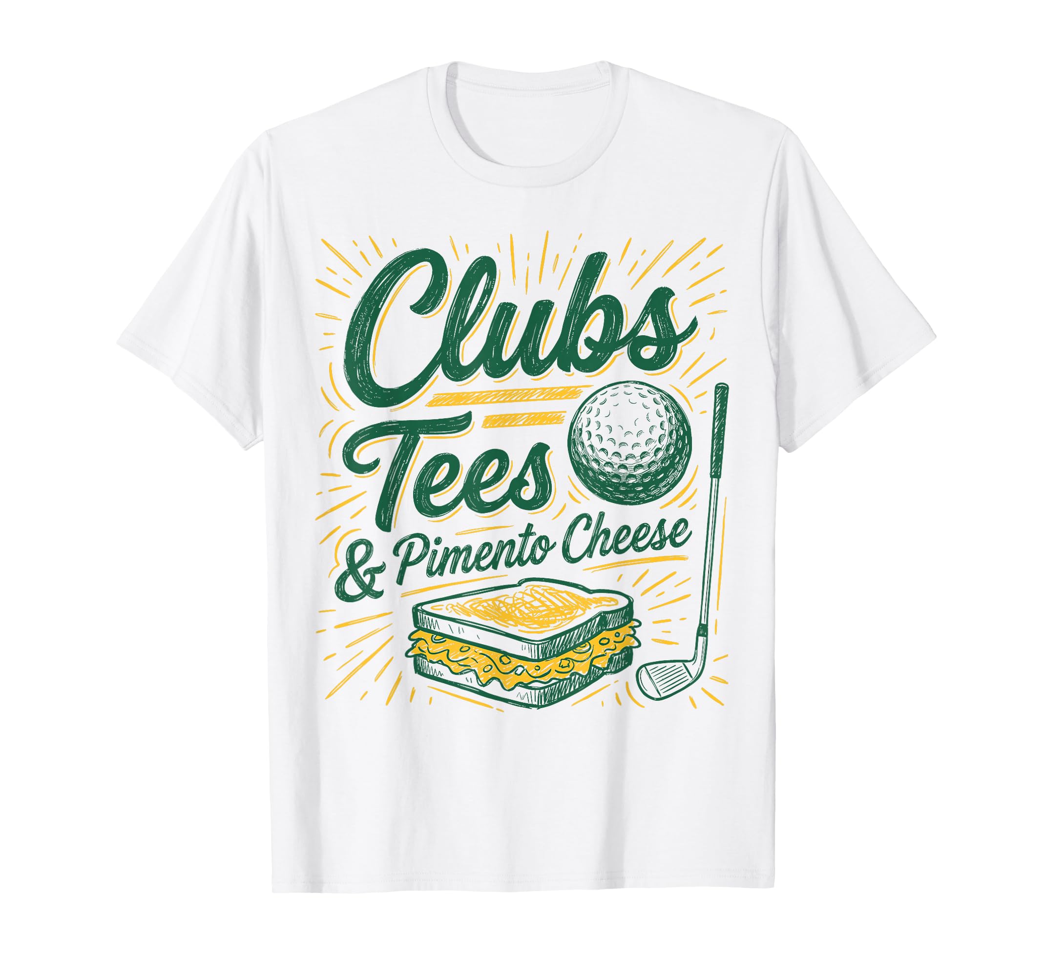 Clubs Tees Pimento Cheese Funny Golf T-Shirt - Unique Graphic for Adults - T-Shirt, Sweatshirt, Hoodie