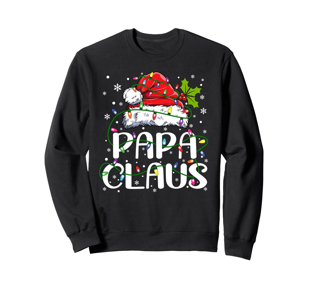 Papa Claus Lights Pajama Family Sweatshirt - Graphic Print for Adults - T-Shirt, Sweatshirt, Hoodie