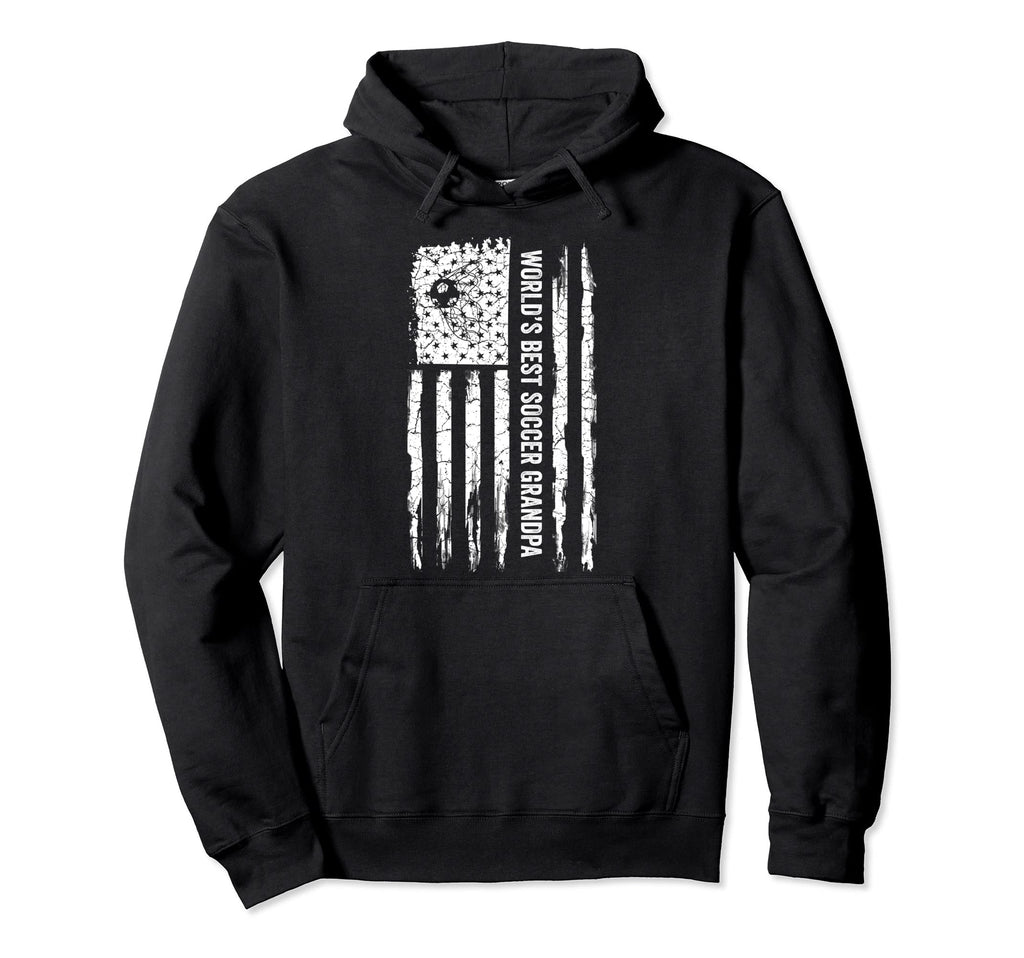 Usa Flag Worlds Best Soccer Grandpa Hoodie - Aesthetic Graphic Unisex - T-Shirt, Sweatshirt, Hoodie