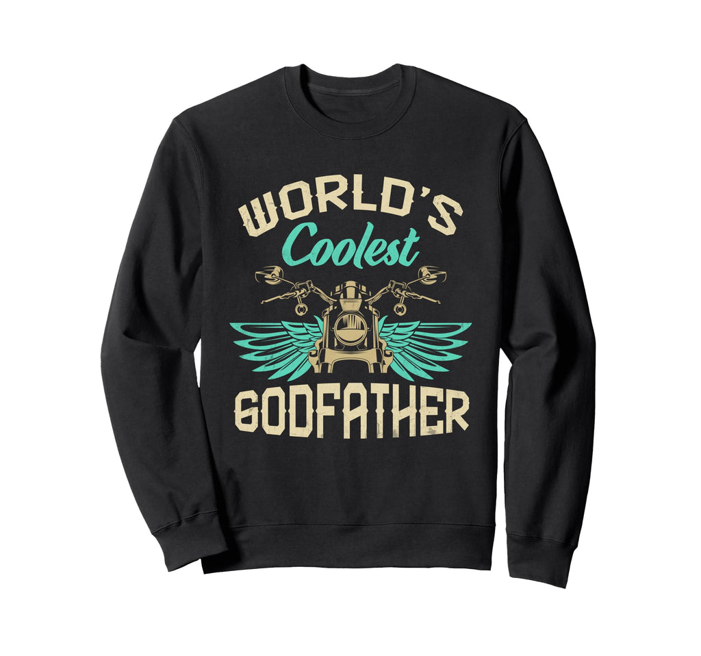 Worlds Coolest Godfather Motorcycle Sweatshirt - Fun Novelty Design Unisex - T-Shirt, Sweatshirt, Hoodie