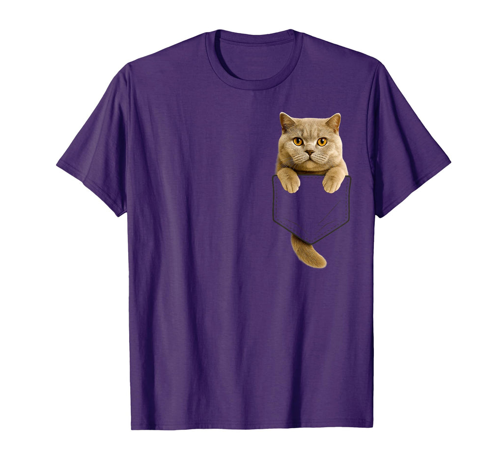 British Shorthair Cat Pocket Gifts T-Shirt - Aesthetic Graphic for Adults - T-Shirt, Sweatshirt, Hoodie