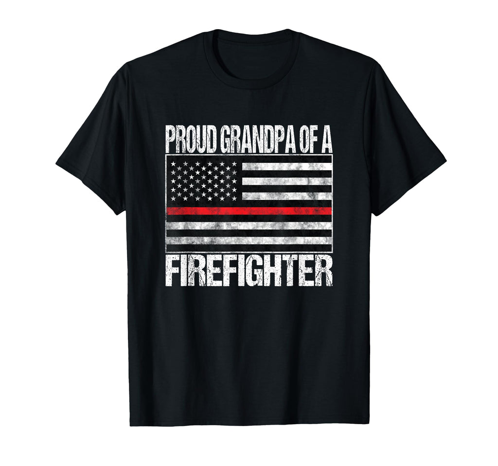 Proud Grandpa Firefighter Fireman Support T-Shirt - Graphic Print Unisex - T-Shirt, Sweatshirt, Hoodie