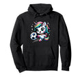 Unicorn Playing Soccer Hoodie - Unique Graphic Unisex - T-Shirt, Sweatshirt, Hoodie