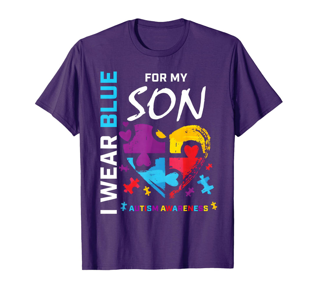 I Wear Blue My Son Autism Awareness Mom T-Shirt - Aesthetic Graphic Unisex - T-Shirt, Sweatshirt, Hoodie