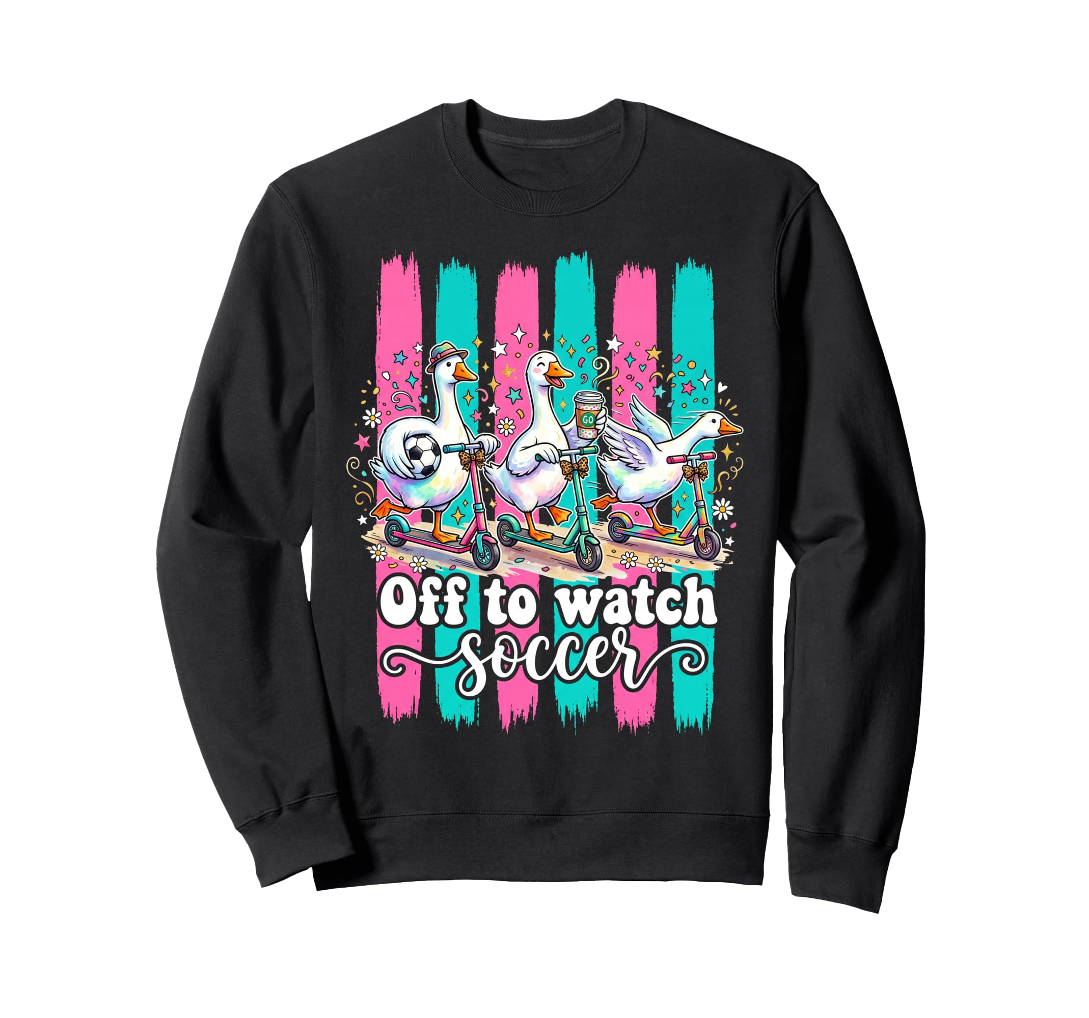 Off To Watch Soccer Silly Goose Sweatshirt - Minimalist Print Men Women - T-Shirt, Sweatshirt, Hoodie