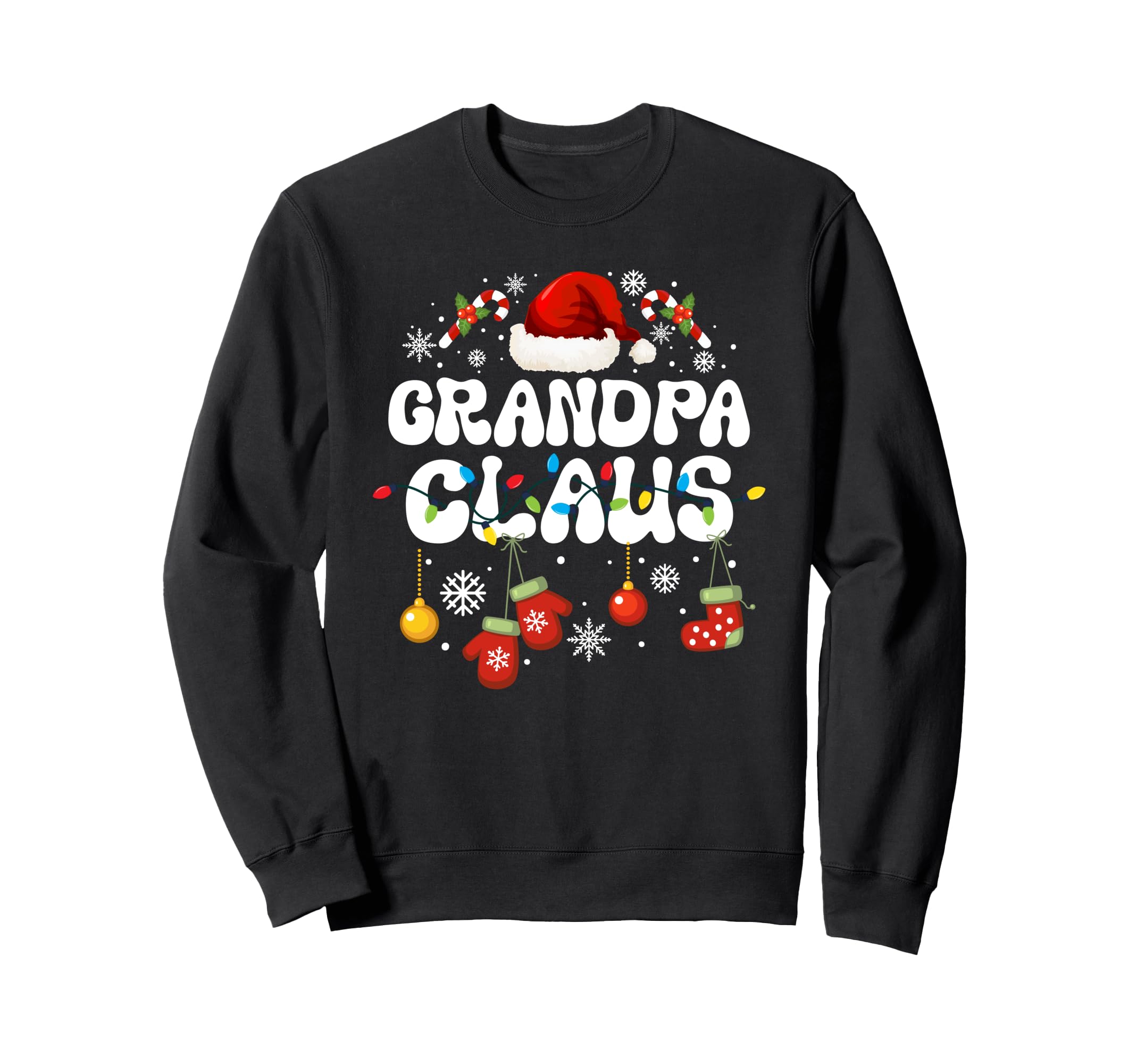 Grandpa Claus Santa Hat Family Sweatshirt - Minimalist Print Men Women - T-Shirt, Sweatshirt, Hoodie