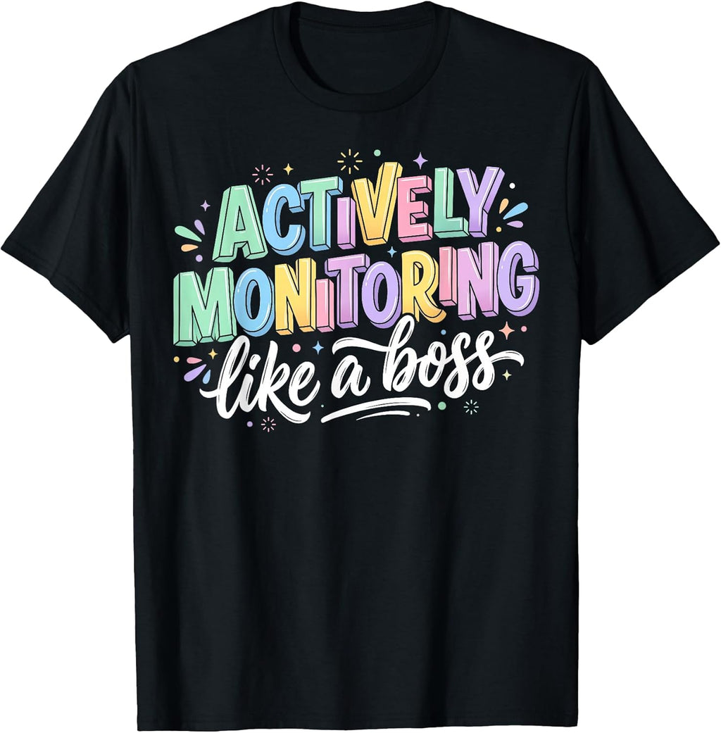 Hall Monitor Actively Monitoring Like A Boss Funny - Adult & Kids T-Shirts, Sweatshirts & Hoodies apparel design preview 1