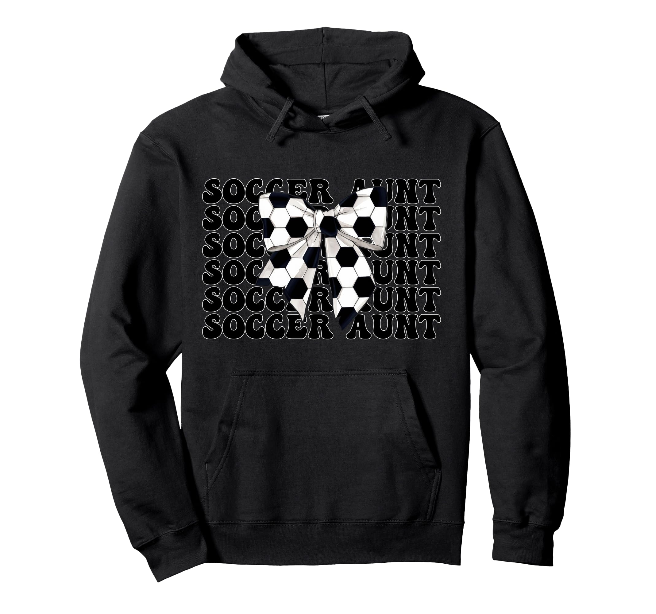 Soccer Aunt Soccer Auntie Coquette Bow Hoodie - Custom Art Print for Adults - T-Shirt, Sweatshirt, Hoodie
