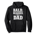 Bald Bearded Dad Fathers Day Balding Hoodie - Minimalist Print for Adults - T-Shirt, Sweatshirt, Hoodie