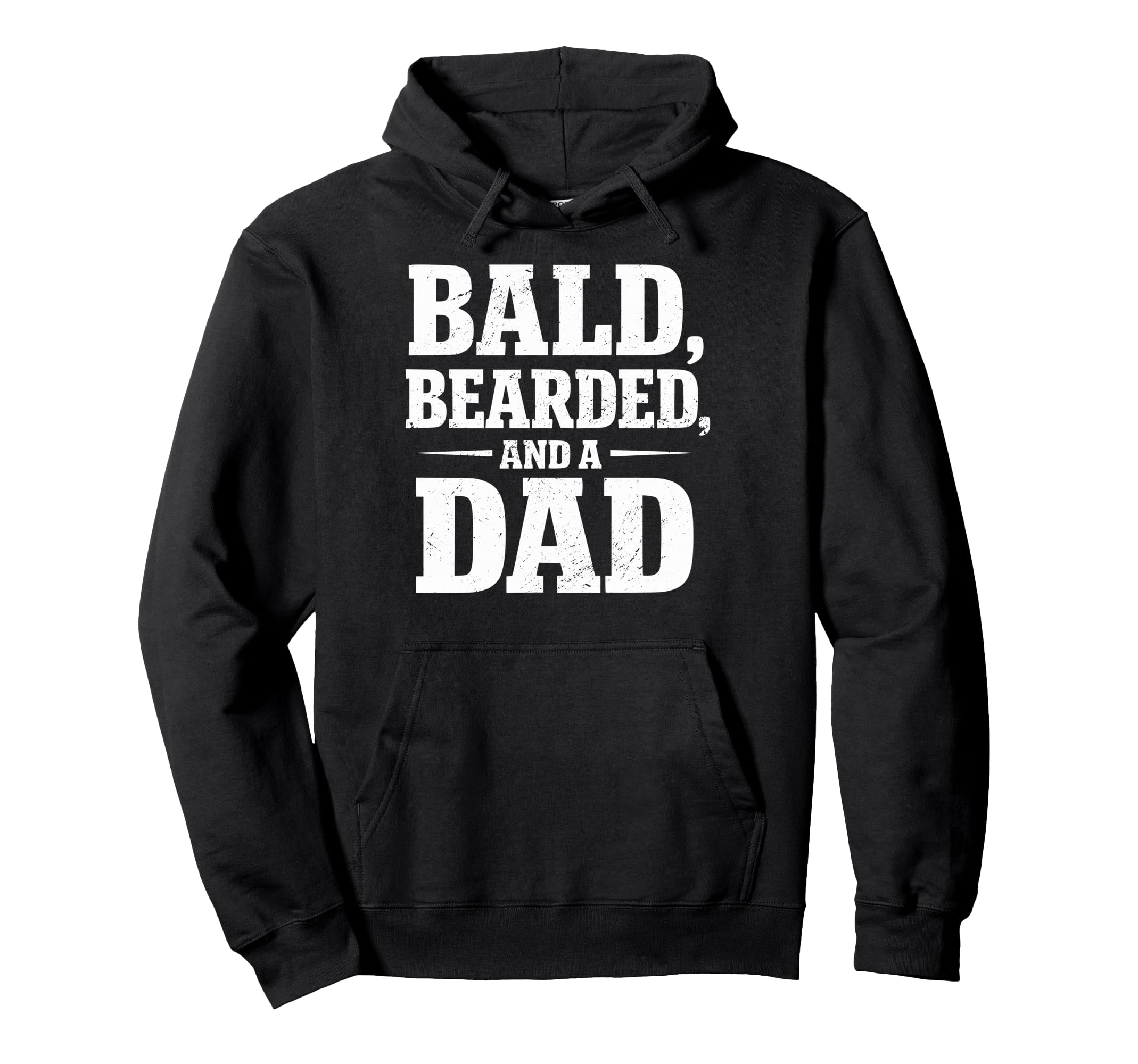 Bald Bearded Dad Fathers Day Balding Hoodie - Minimalist Print for Adults - T-Shirt, Sweatshirt, Hoodie