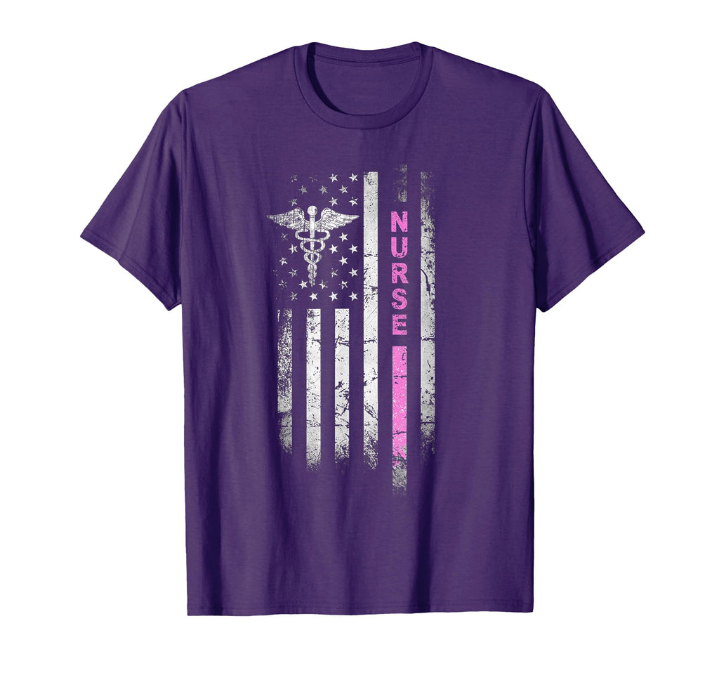Nurse Squad Flag I Survived Nursing T-Shirt - Graphic Print Men Women - T-Shirt, Sweatshirt, Hoodie