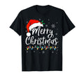 Merry Lights Santa Hat Family Matching T-Shirt - Unique Graphic Men Women - T-Shirt, Sweatshirt, Hoodie