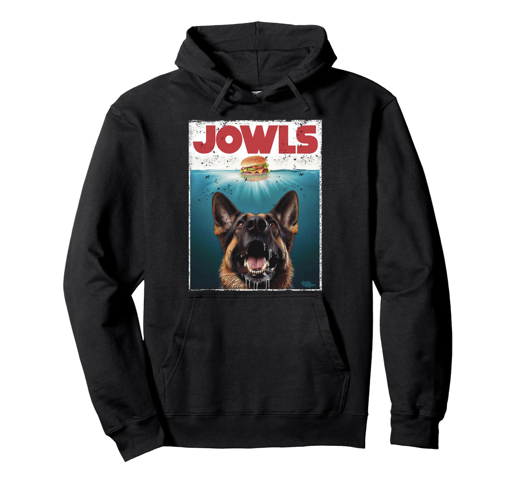 Funny German Shepherd Jowls Hoodie - Fun Novelty Design Men Women - T-Shirt, Sweatshirt, Hoodie
