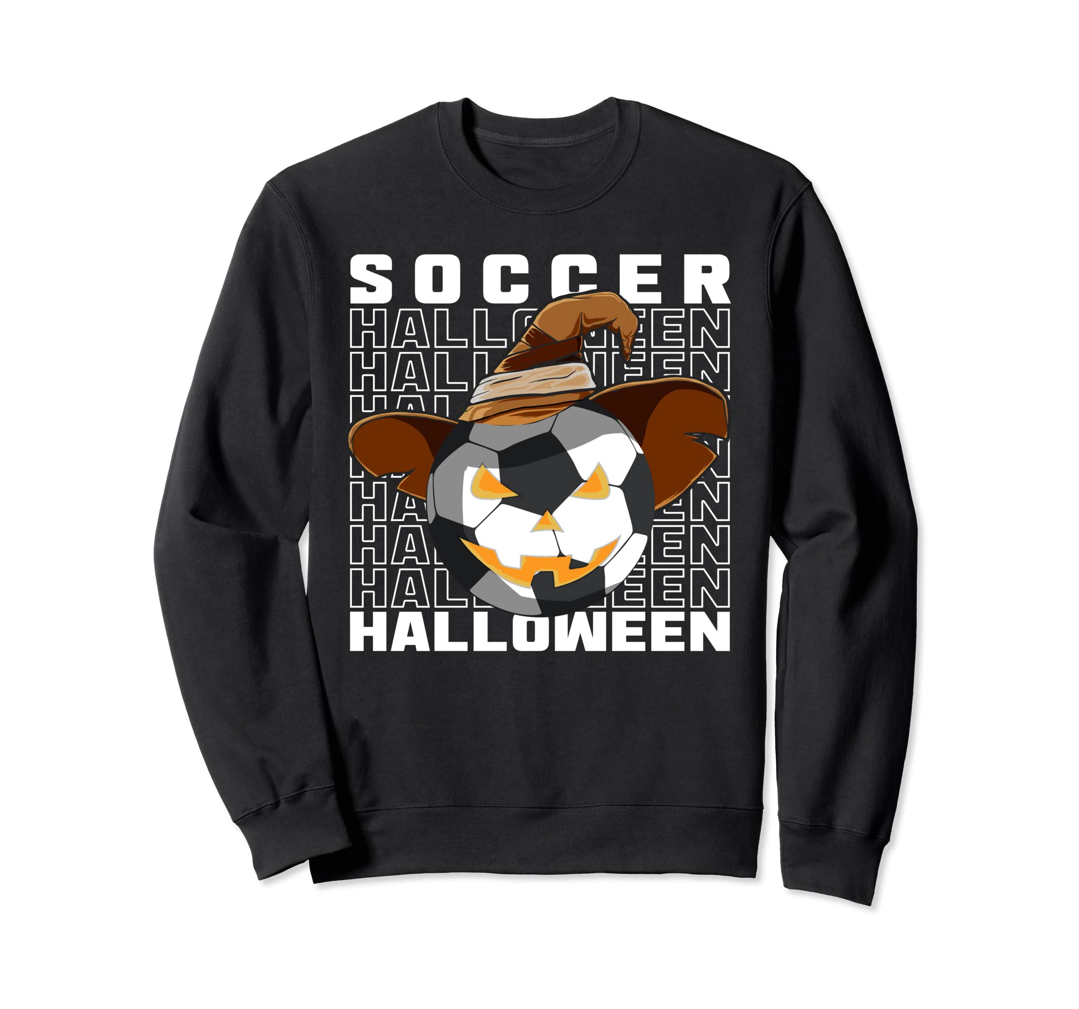Happy Halloween And Soccer Pumpkin Funny Sweatshirt - Graphic Print Unisex - T-Shirt, Sweatshirt, Hoodie