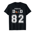 Custom Proud Football Dad Number 82 T-Shirt - Minimalist Print Men Women - T-Shirt, Sweatshirt, Hoodie