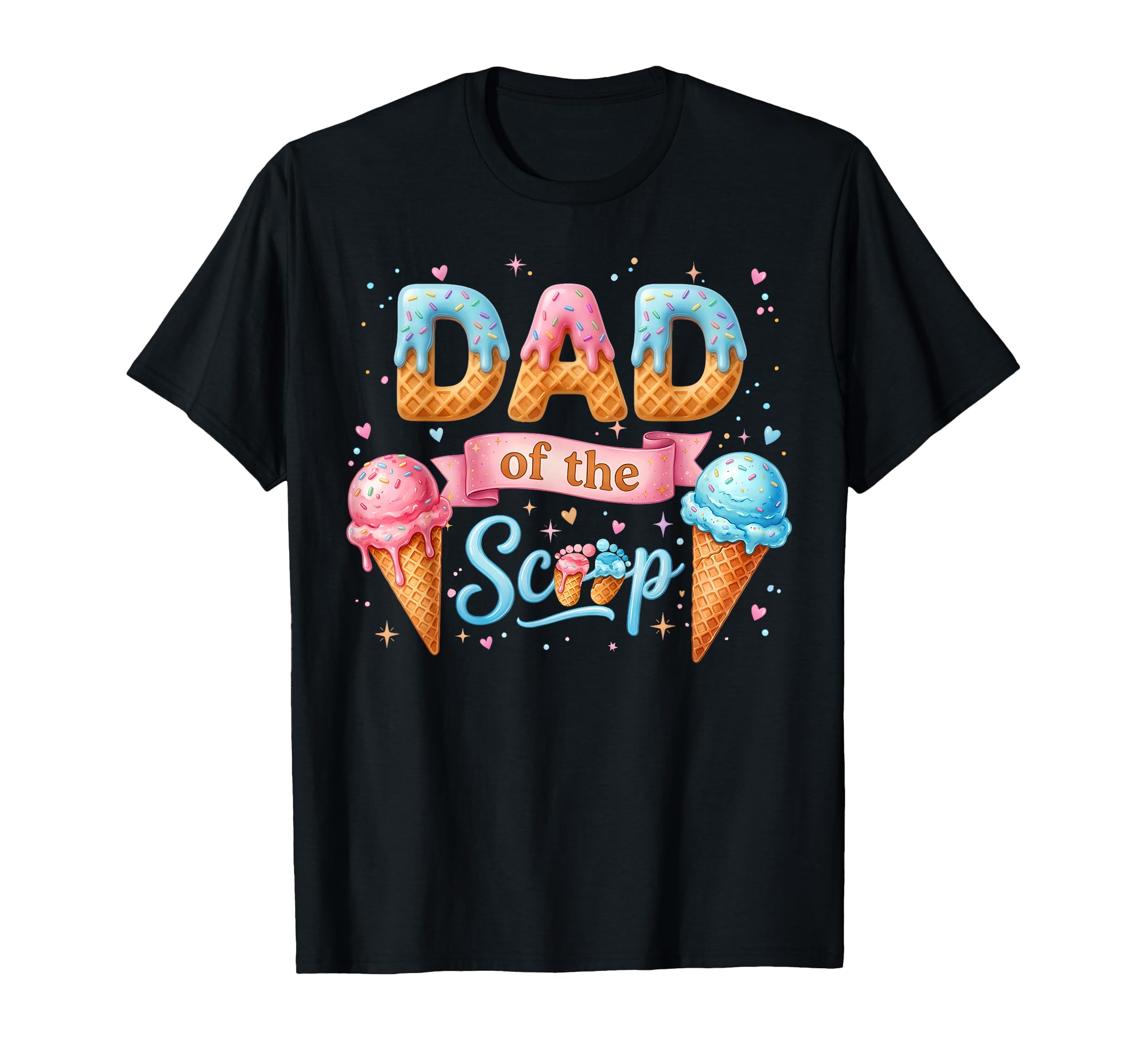 Dad Scoop Ice Cream Gender Reveal T-Shirt - Aesthetic Graphic Men Women - T-Shirt, Sweatshirt, Hoodie