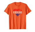Holland Nederland Dutch Flag Heart T-Shirt - Aesthetic Graphic for Adults - T-Shirt, Sweatshirt, Hoodie