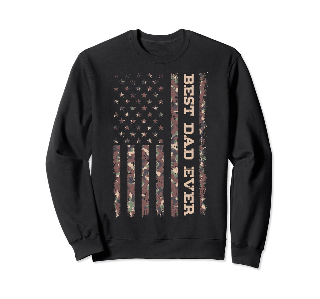 Us Flag Best Dad Ever Fathers Day Daddy Sweatshirt - Unique Graphic Unisex - T-Shirt, Sweatshirt, Hoodie
