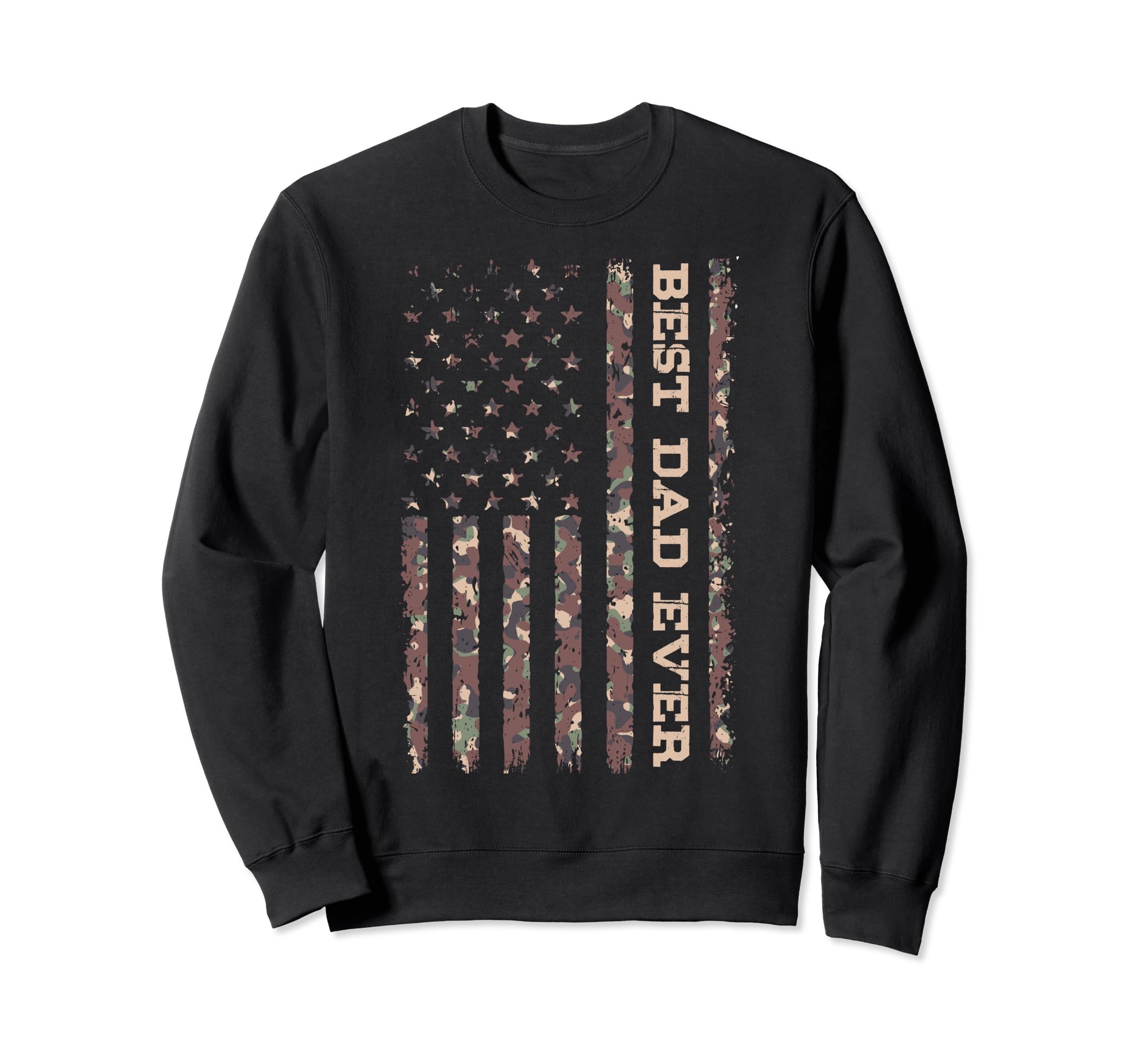 Us Flag Best Dad Ever Fathers Day Daddy Sweatshirt - Unique Graphic Unisex - T-Shirt, Sweatshirt, Hoodie