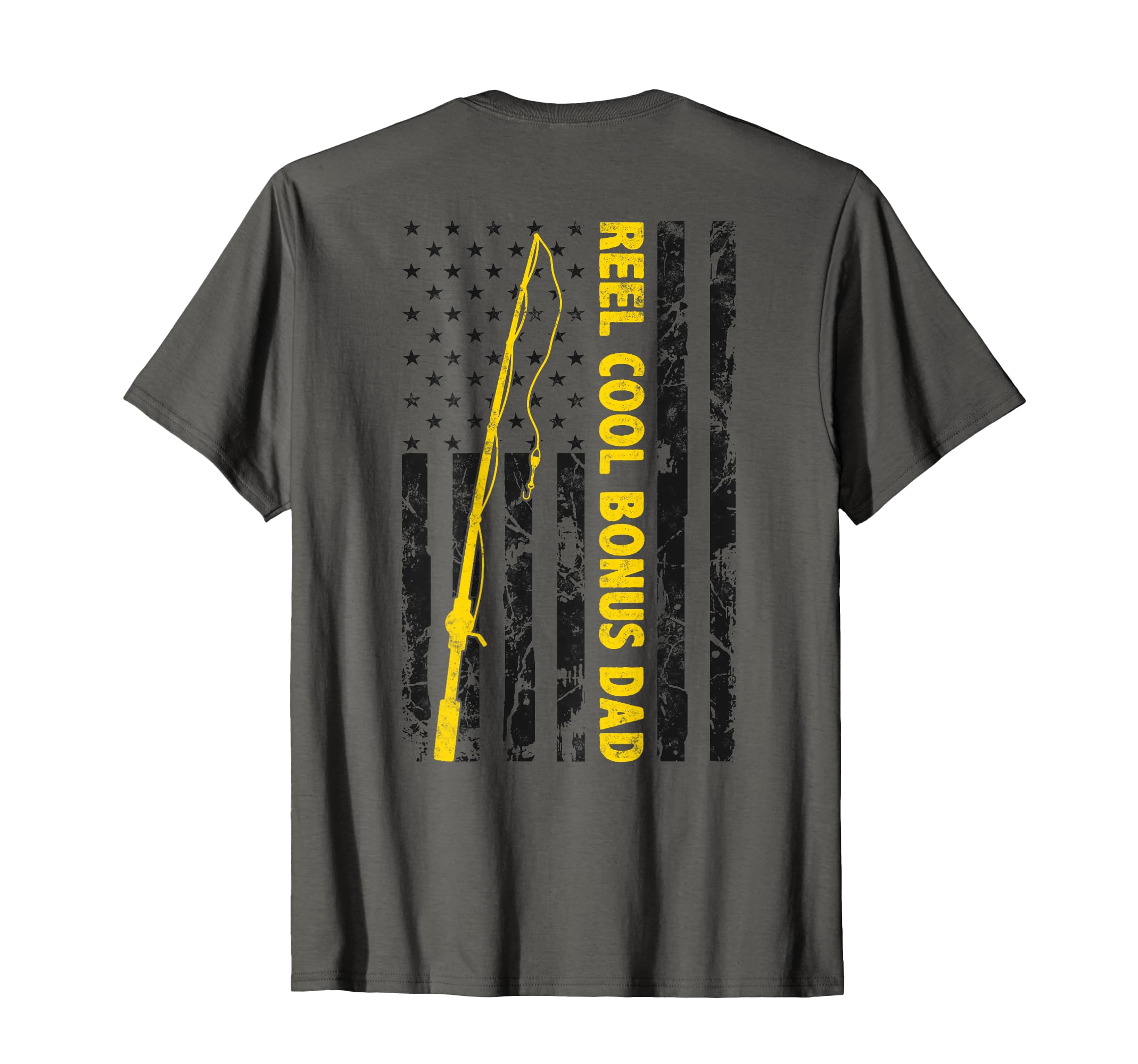 Reel Bonus Dad Fishing American Flag T-Shirt - Unique Graphic for Adults - T-Shirt, Sweatshirt, Hoodie