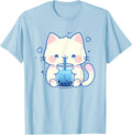 Kawaii Cat Boba Japanese Cute Aesthetic Anime Girls - Adult & Kids T-Shirts, Sweatshirts & Hoodies apparel design preview 1