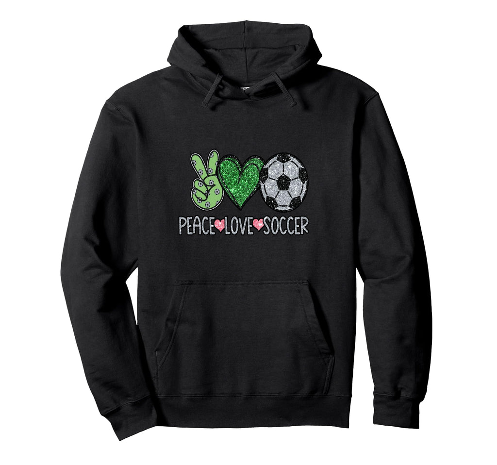 Peace Sign Love Soccer Ball Fan Soccer Hoodie - Streetwear Style Unisex - T-Shirt, Sweatshirt, Hoodie