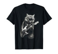 Rock Cat Playing Guitar Funny Guitar T-Shirt - Unique Graphic for Adults - T-Shirt, Sweatshirt, Hoodie
