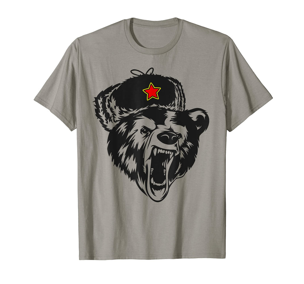 Comrade Misha Soviet Bear Wearing Ushanka T-Shirt - Novelty Apparel Unisex - T-Shirt, Sweatshirt, Hoodie