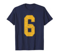 Number 6 Numbered Uniform Sports Team T-Shirt - Novelty Apparel Men Women - T-Shirt, Sweatshirt, Hoodie