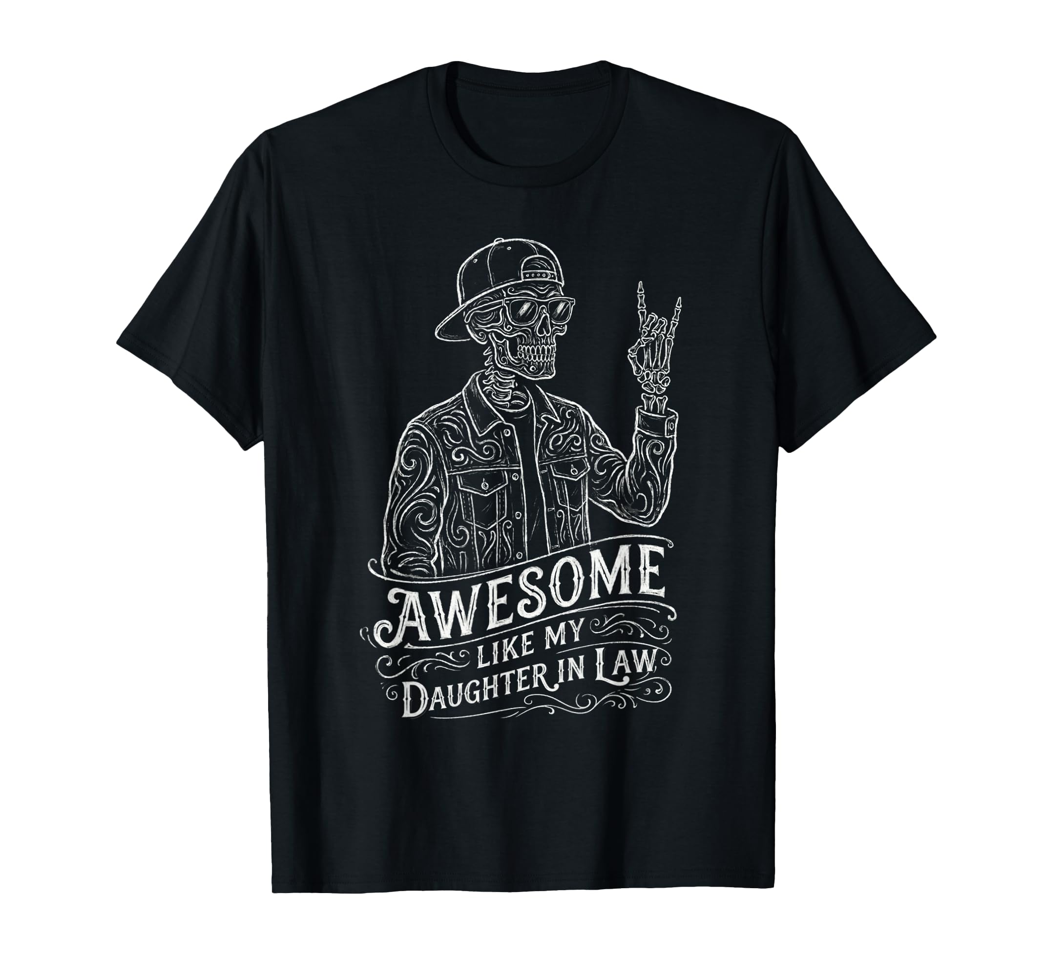 Awesome Like My Daughter Law Skeleton T-Shirt - Minimalist Print Men Women - T-Shirt, Sweatshirt, Hoodie