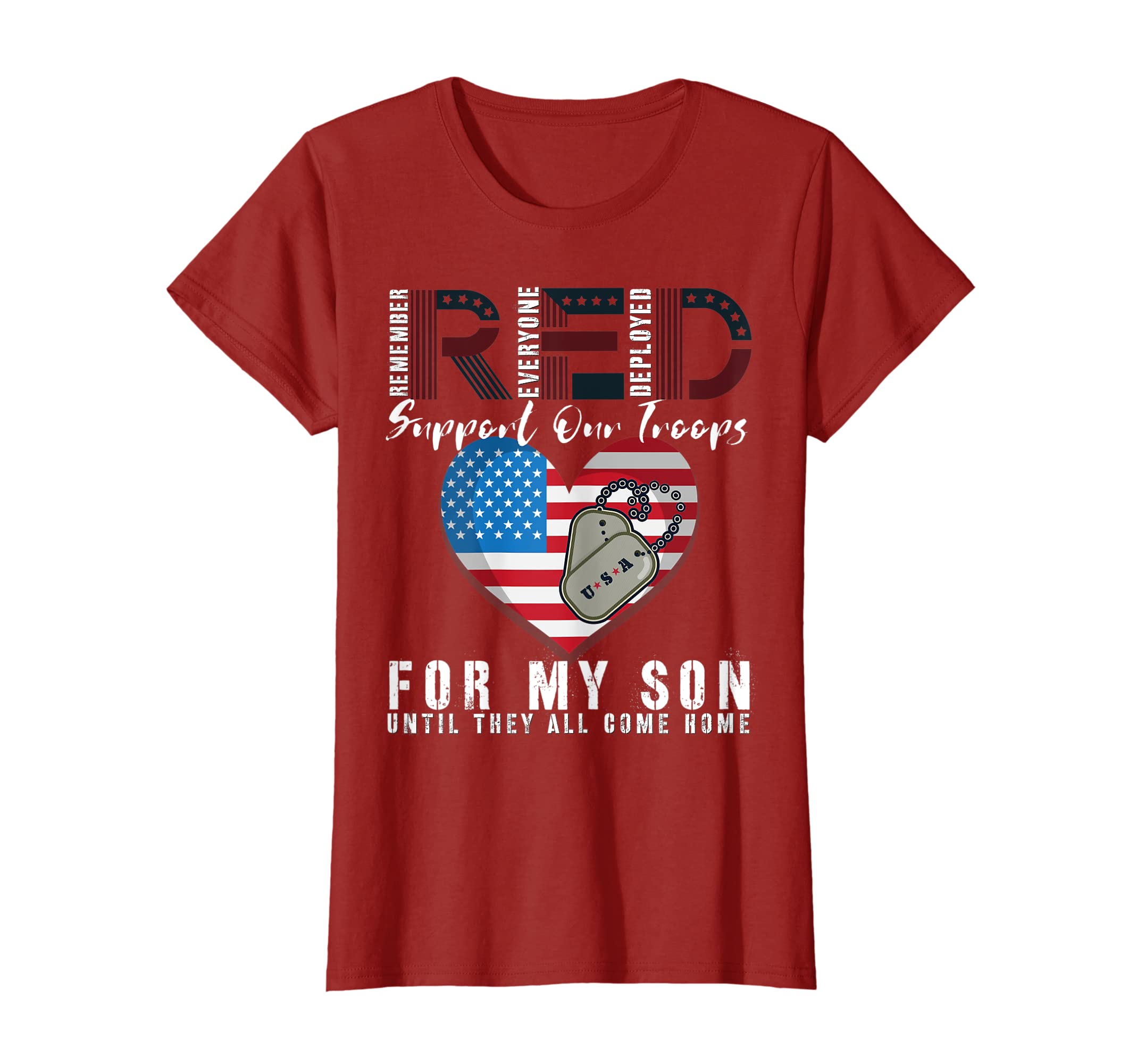 Womens Red Friday Military I Wear Red My T-Shirt - Custom Art Print Unisex - T-Shirt, Sweatshirt, Hoodie