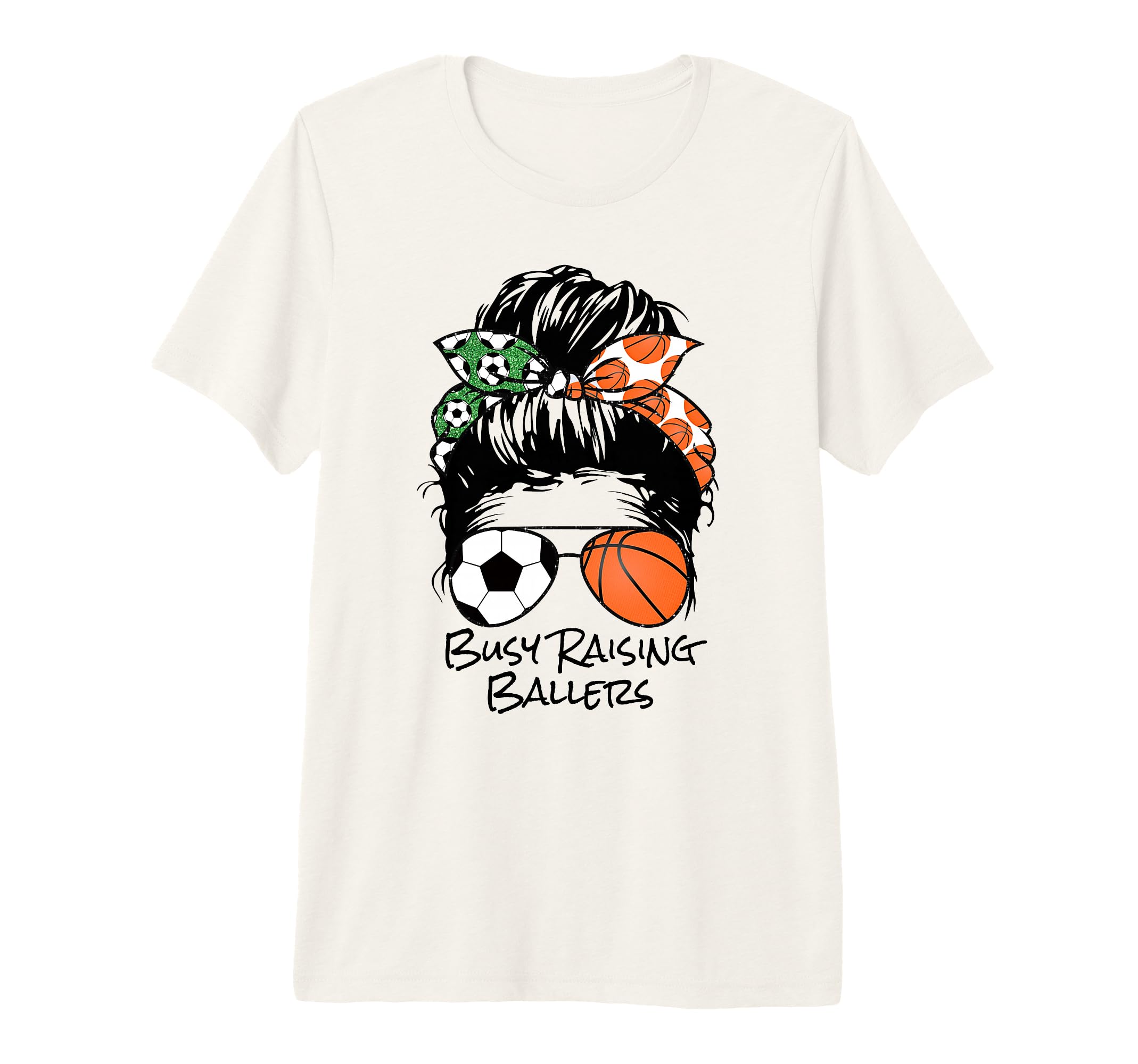 Busy Raising Ballers Messy Bun Womens T-Shirt - Novelty Apparel Unisex - T-Shirt, Sweatshirt, Hoodie