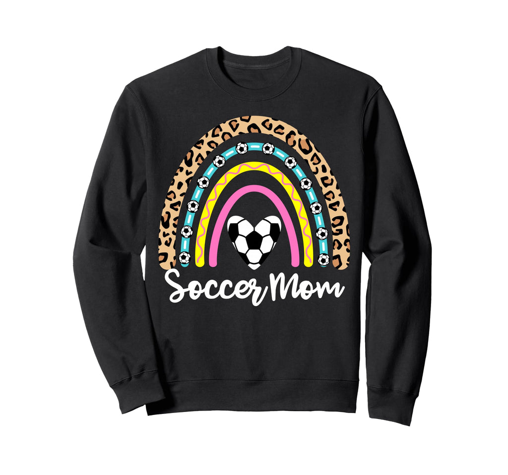 Soccer Mom Boho Rainbow Funny Soccer Sweatshirt - Unique Graphic Men Women - T-Shirt, Sweatshirt, Hoodie