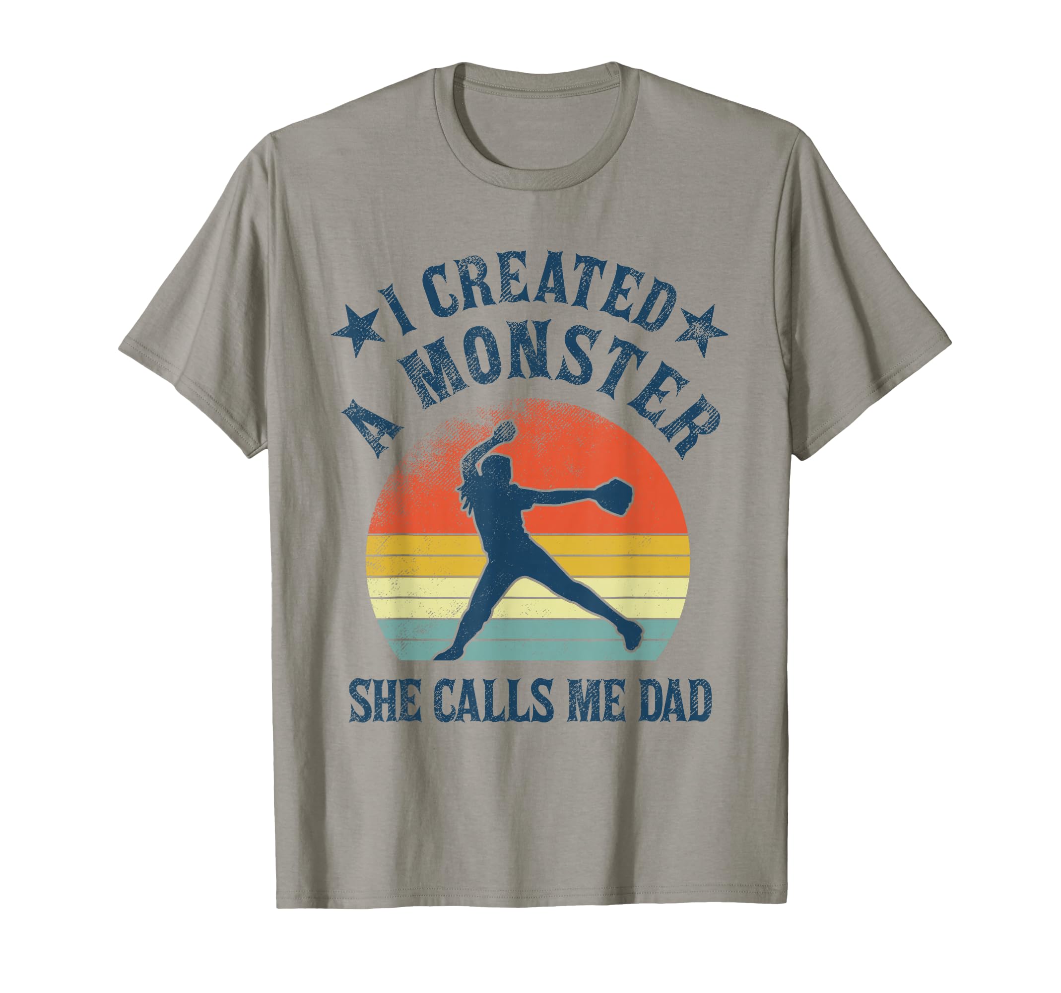 Proud Softball Dad I Created Monster T-Shirt - Minimalist Print for Adults - T-Shirt, Sweatshirt, Hoodie