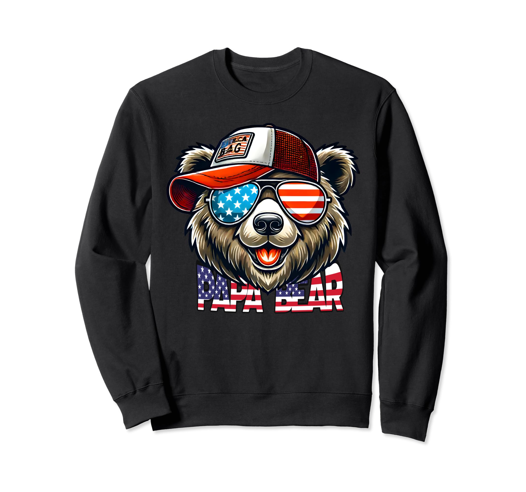 Papa Bear Funny Fathers Day Usa Sweatshirt - Unique Graphic Men Women - T-Shirt, Sweatshirt, Hoodie