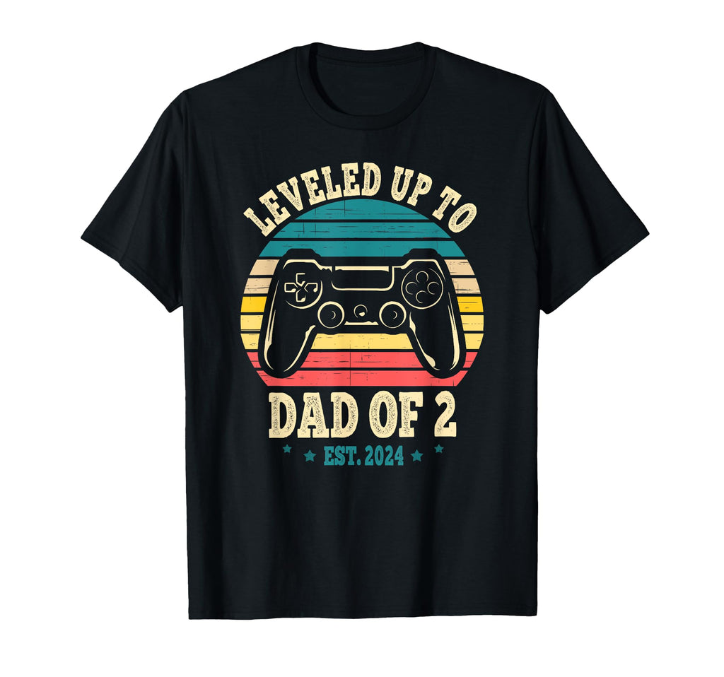 Daddy Again 2024 I Leveled Up To Dad 2 T-Shirt - Graphic Print for Adults - T-Shirt, Sweatshirt, Hoodie