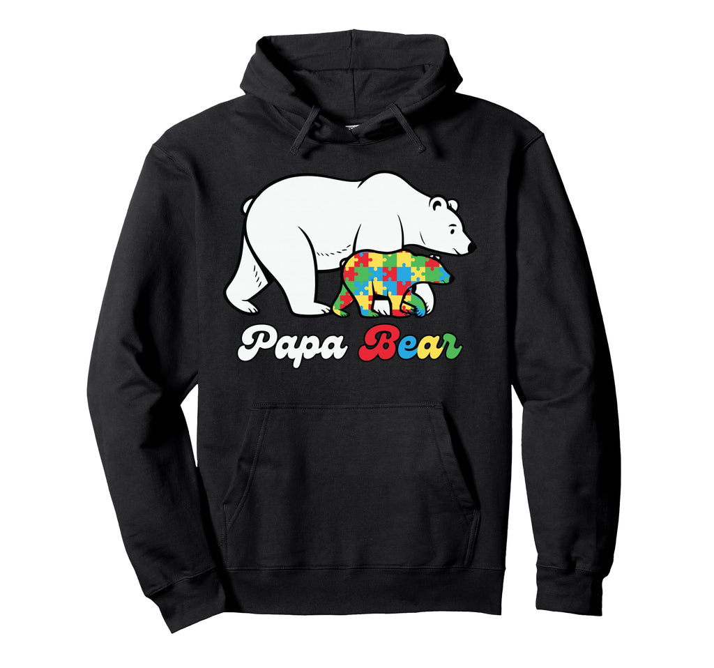 Papa Bear Autism Dad Protective Father Hoodie - Streetwear Style Unisex - T-Shirt, Sweatshirt, Hoodie