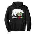 Papa Bear Autism Dad Protective Father Hoodie - Streetwear Style Unisex - T-Shirt, Sweatshirt, Hoodie