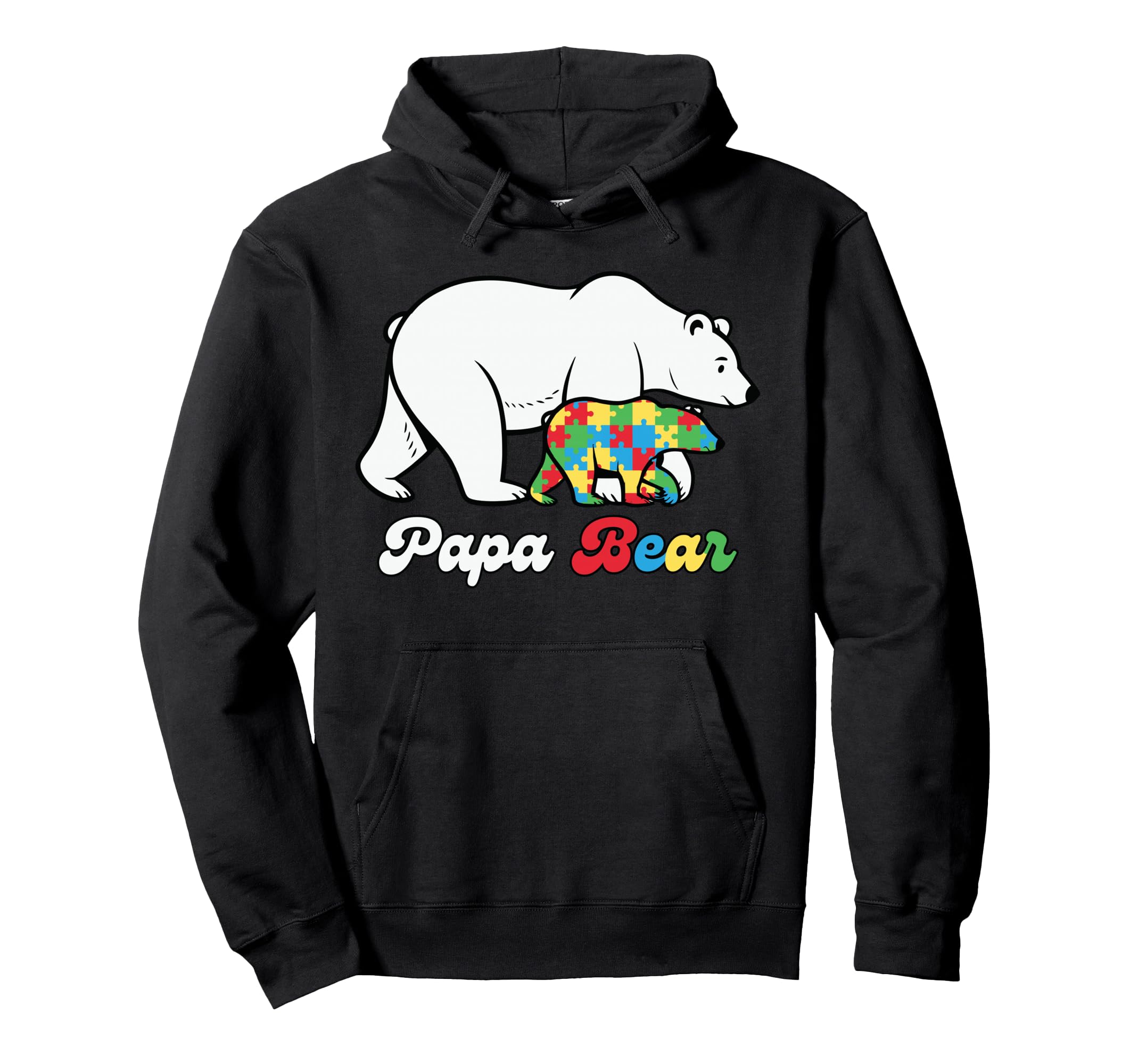 Papa Bear Autism Dad Protective Father Hoodie - Streetwear Style Unisex - T-Shirt, Sweatshirt, Hoodie