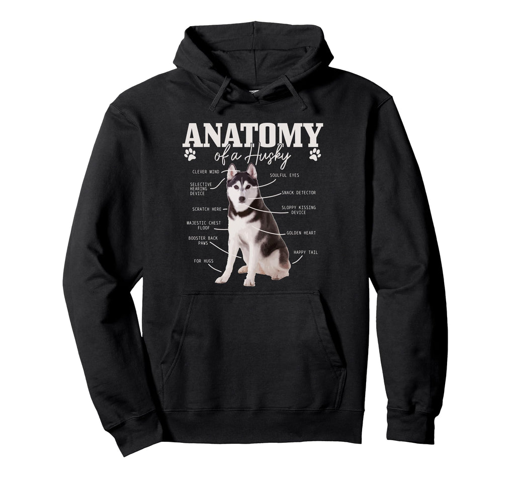 Anatomy Siberian Husky Funny Dog Husky Hoodie - Novelty Apparel for Adults - T-Shirt, Sweatshirt, Hoodie